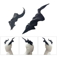 Fermaglio per capelli a forma di corno, tendenza anni 2000, fermaglio laterale a forma di corno, anime, dark, Halloween, cosplay,