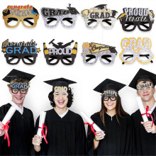 Graduation Eyeglasses Decorations,Sequined Class of 2024 Photo Props Frame Fancys Plastic Glasses for Congratulation