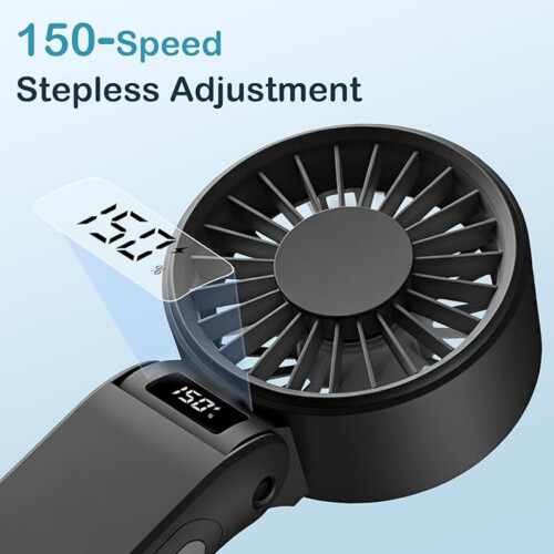 Φορητός ανεμιστήρας Turbo 150 ταχυτήτων, επαναφορτιζόμενος με οθόνη LED, φορητός 2