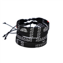 Bracciale intrecciato in stile mediorientale, comodo bracciale in filo di cotone, accessorio di gioielleria etnica per uomo e donn