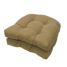 U-Shape Tufted Seat Cushions for Wicker Chairs 2 pcs