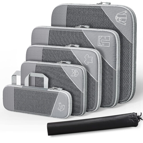 Compression Packing Cubes for Travel Carry-Ons Mesh