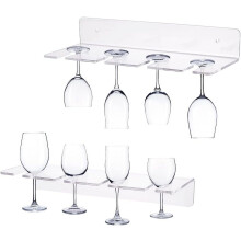 Acrylic Wine Glass Holder Wall Mounted 2 Pack