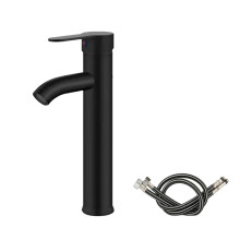 Bathroom Faucet Black Single Handle with 60 cm Hoses