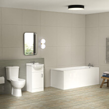 Bathroom Suite 1600mm Square Bathtub With 450mm Freestanding Vanity and Toilet