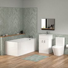 Bathroom Suite 1600mm Round Bathtub With Freestanding Vanity & Close Coupled Toilet