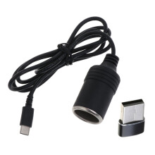 USB Type C to Car Cigarettes Lighters Socket Female-1m
