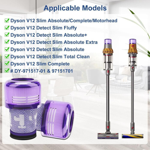 φίλτρα HEPA για Dyson V12 Detect Slim Absolute, ανταλλακτικά φίλτρα για την V12, πλενόμενα 1