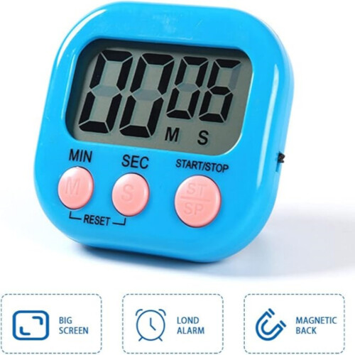 Digital Kitchen Timer with Magnetic Backing and Stand, Count Up and Down Clock for Baking, Study and Exercise 2