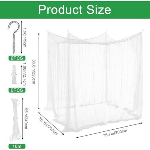 Κουνουπιέρα για διπλά κρεβάτια 200x200x220cm XXL κουνουπιέρα κρεβάτι ορθογώνιο 1