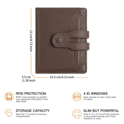 Men's Leather Bifold Wallet with RFID Blocking and Zipper 1