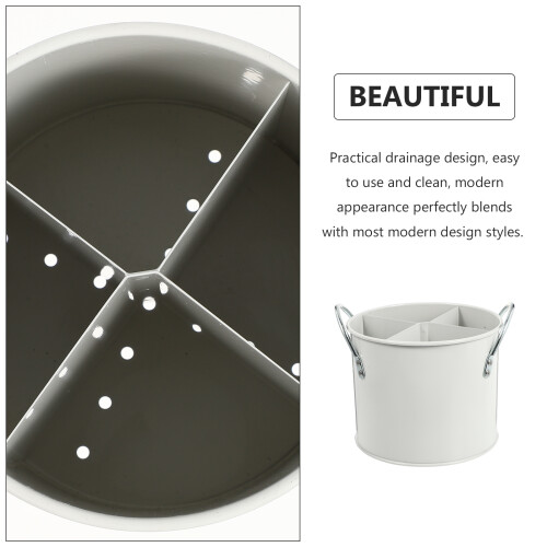rustic galvanized cutlery storage bin 1 piece 2