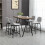Table de bar industrielle avec tabourets de bar gris capitonné 3
