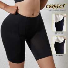 (M, black) Women Padded Push Up Panties Butt Lifters Shaper Invisibles Control Panties Underwear Lingerie with Removable Sponge Pad