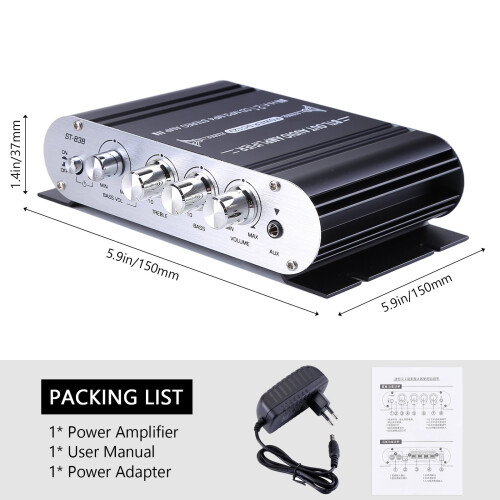Mini 2.1 Channel Hi-Fi Power Amplifier with Subwoofer 2