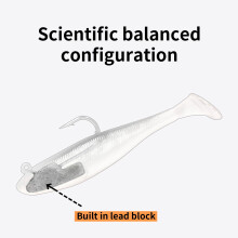 Swimbait Saltwater Fishing Lure Pre-Rigged Soft Paddle Tail