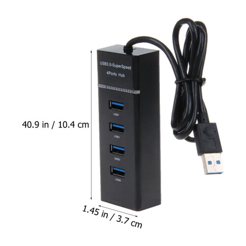 USB Hub Desktop 4-Port Adapter 3.7 x 4.1 Inches 1