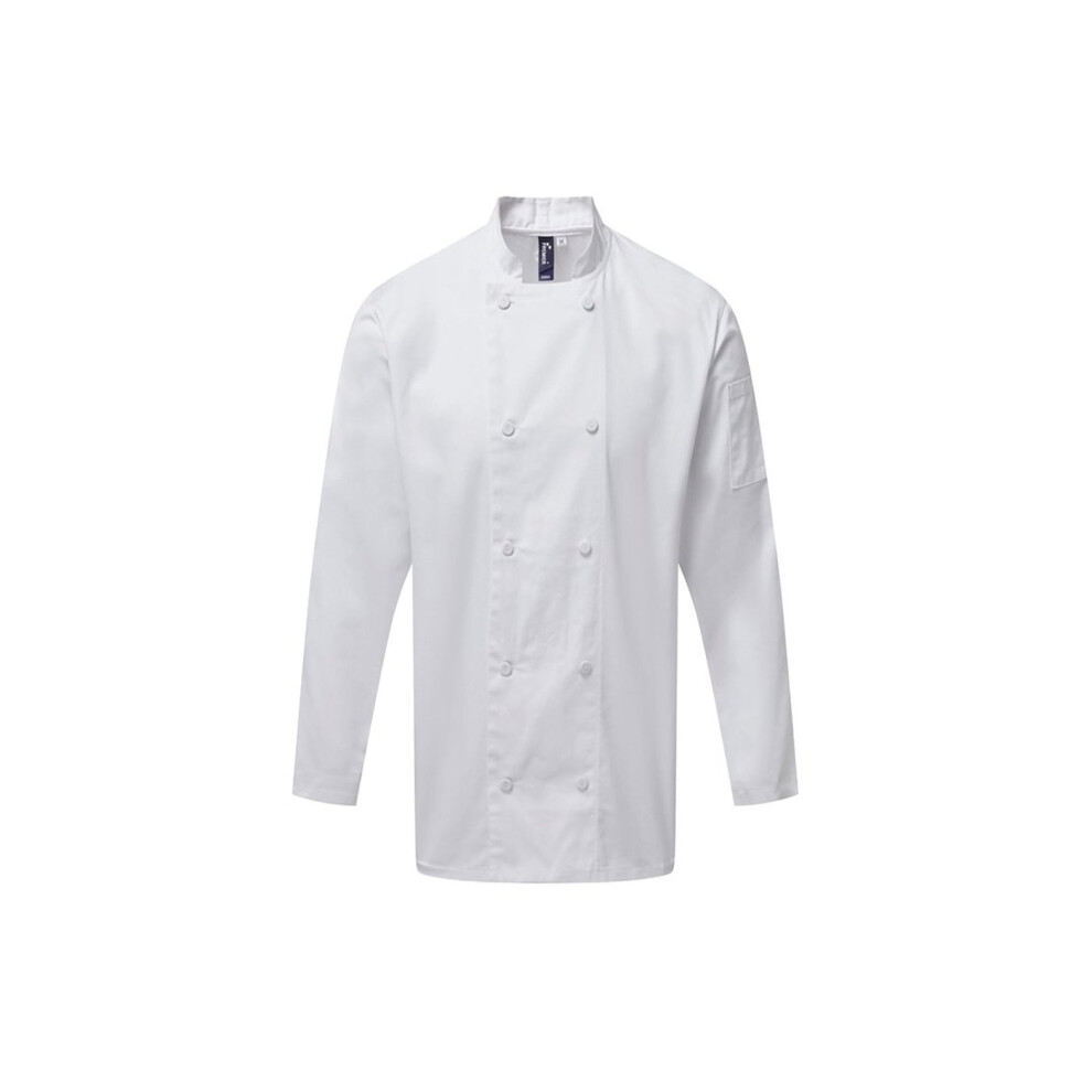 (3Xl, White) Premier Mens Coolchecker Long-Sleeved Chef Jacket 5063693785888