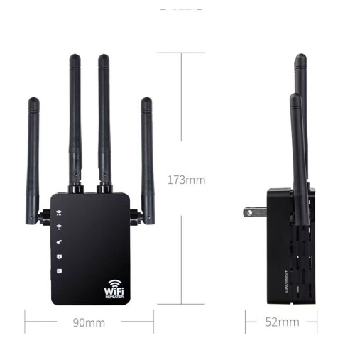 WiFi Range Extender Dual-Band 1200Mbps Black 2