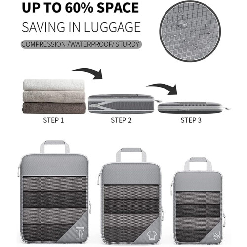 Simplifyliving Compression Packing Cubes Mesh 6-Piece Set 1