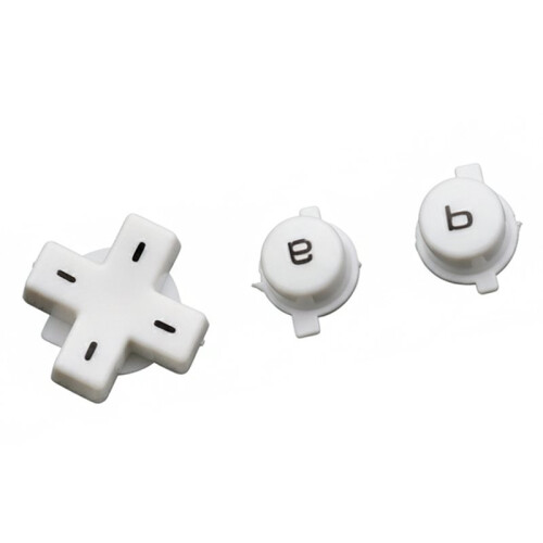 For Gameboy Micro-GBM Console Full Set Left Right L R A B D-Pad Buttons Key Replacement for GBM Console White 2