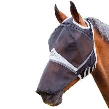 (Small Pony, Black) Shires Fine Mesh Ear Holes Horse Fly Mask With Nose