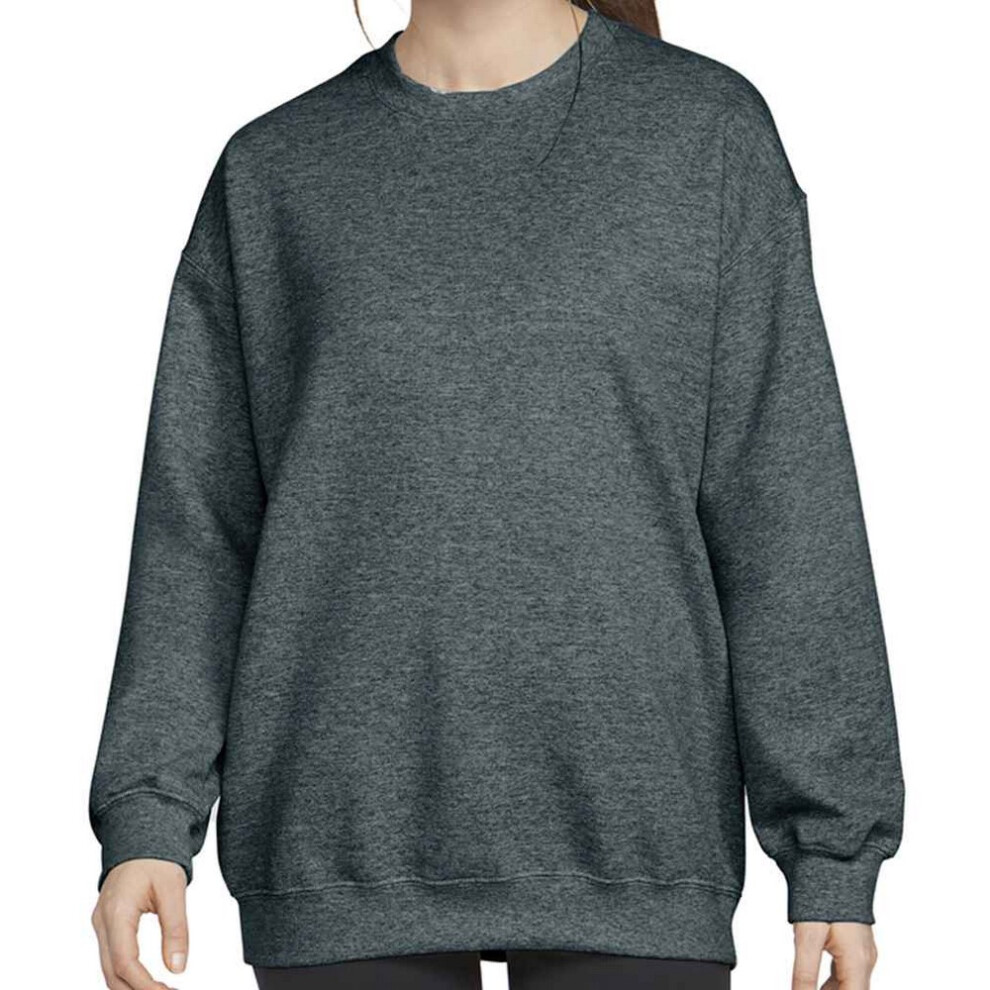 Gildan (3Xl, Dark Heather) Mens Heather Crew Neck Sweatshirt