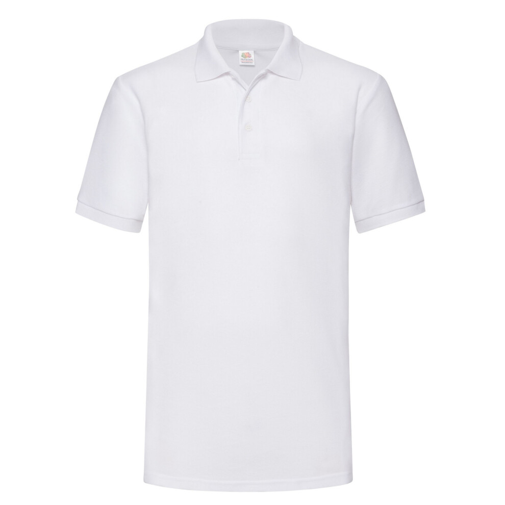 Fruit Of The Loom (S, White) Mens Pique Polo Shirt