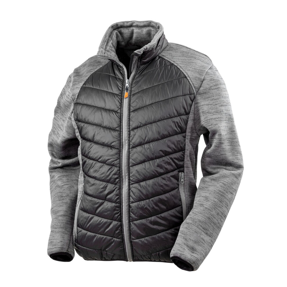 Result (L, Black/Grey Marl) Mens Work-Guard Elevator Jacket