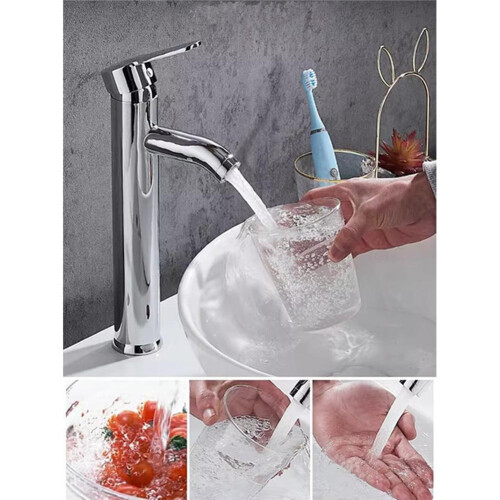 Bathroom Faucet Black Single Handle with 60 cm Hoses 2