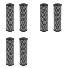 6X Koolstofwaterfilter 10-Inch Standaard Koolstofomhulsel voor Het Hele Huis Sedimentgeurvervangende Filterpatroon 5 Micrometer