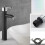 Bathroom Faucet Black Single Handle with 60 cm Hoses 4
