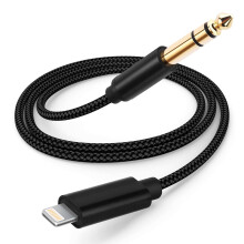 WLTASUY [MFi-zertifiziert 3,3FT Lightning zu 1/4 TRS Audio Stereo Kabel, 6,35mm 1/4" Male Aux Kabel für iPad, iPhone 13 Pro