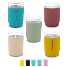minliving Manchons en Silicone pour Pots Mason | Protecteurs Antidérapants pour Pots de 8 oz