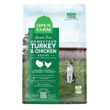 Open Farm Homestead Truthahn & Huhn Getreidefreies Trockenfutter für Katzen, Wild gefangene Fischrezeptur