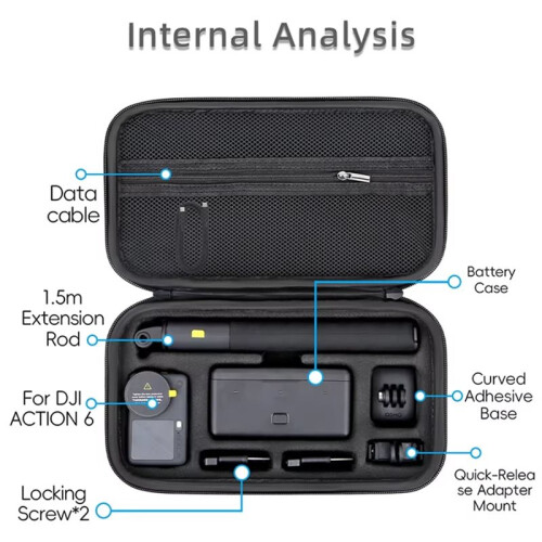 Portable PU Waterproof Carrying Case Bag for  OSMO Action 6 Camera Accessories Shockproof Storage Box B 1