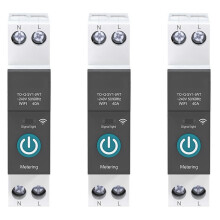 3X 40A Tuya Single Phase Din Rail WIFI Smart Energy Meter Timer Power Consumption Monitor KWh Wattmeter,Black
