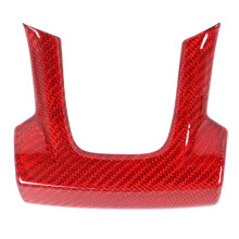 Real Carbon Fiber Car Steering Wheel Lower V Trim Cover for Abarth 595 695 2017-2025 Glossy Red