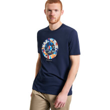 (L, Dark Navy) Ben Sherman Mens Tropical Target Short Sleeve T-Shirt
