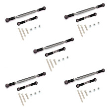5X Metal Adjustable Steering Linkage Servo Link Pull Rod Turnbuckle for MN D90 D99 MN-90 -45 1/12 RC Car Crawler,Black