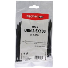 Kabelbinder - FISCHER - Ubn 2.5x100 - Zwart - 100 stuks - Klemband