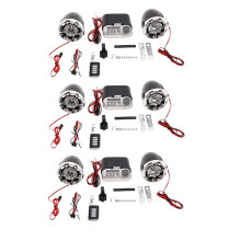 3X Motorcycle Audio Sound System Stereo Speaker Waterproof Motorbike Scooter FM Radio USB TF MP3