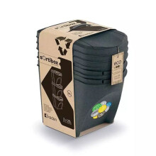 Prosperplast - IKWB25S3W-S433W - Keden Afvalbak Sortibox 25 L Set van 3 - Ecologisch Hout Antraciet