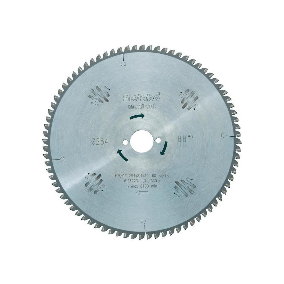 Metabo Kreissägeblatt KGS 254 HW/CT 254x30x2,4 multi cut FZ/TZ, 5° neg. 80 Z - Image 7