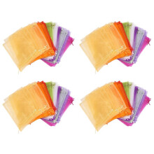 400 Piezas Grandes Bolsas de Organza, Bolsas de Regalo de Malla de 20X30 cm Bolsas de Joyas con Cordón para Bodas Navideñas (Color Aleatorio)