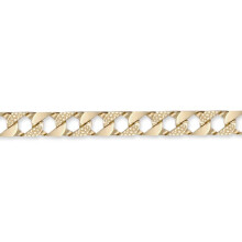 Jewelco London Ladies Solid 9ct Yellow Gold London Lizard Curb 9mm Gauge Hand Assembled Cast Chain Bracelet, 7.5 inch - JBB216-7.5