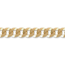 Jewelco London Men's Solid 9ct Yellow Gold Flat Curb 13mm Gauge Chain Bracelet, 8.5 inch - JCN037I-8.5