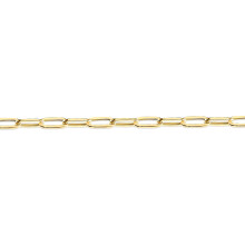 (18) Jewelco London Ladies 9ct Gold Elongated Oval Pill Paperclip 2.5mm Gauge Chain Necklace - JCN093B