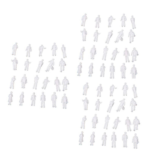 300Pcs HO Scale 1:100 White Model People Unpainted Train Figures