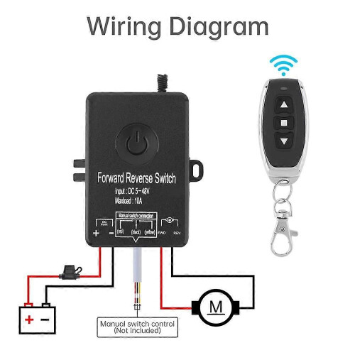 10A Wireless Controller with Insurance 3-Button Self-Resetting Linear Actuator Controller Winch Solenoid Relay Contactor 1